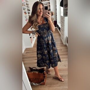 Hill House Navy Floral Midi Dress
